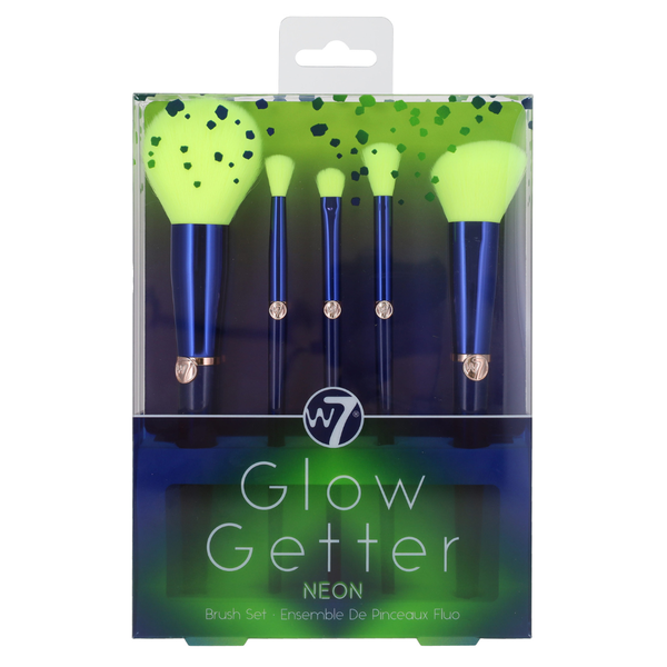 W7 Glow Getter Neon 5pc Makeup Brush Set