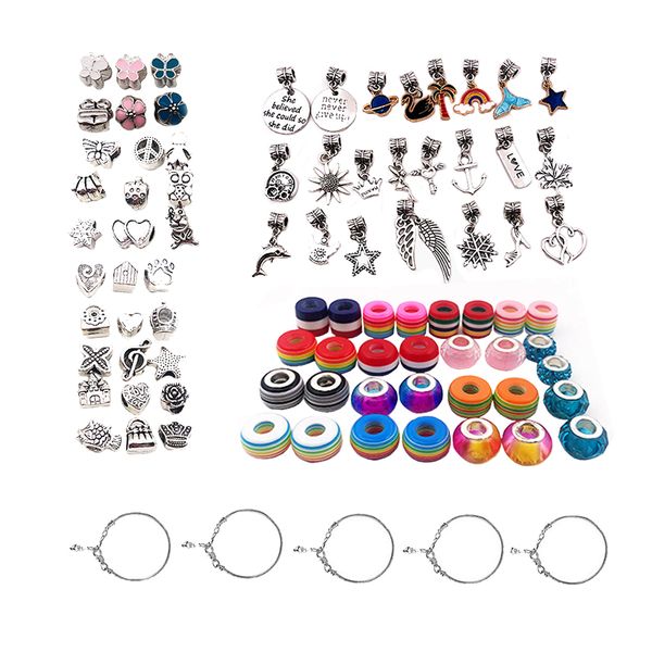 88 Pieces DIY Charm Bracelet Making Kit For Girls