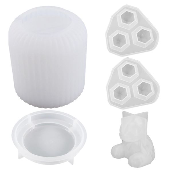 Home DIY Striped Storage Box Mould with Lid &amp; Accessories Set of 5 (8cm)