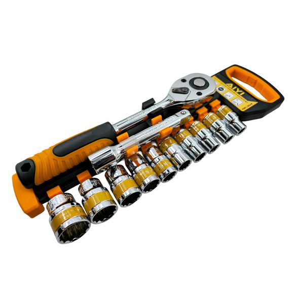 AIYI 12PT 1/2" Drive Socket Set with Ratchet AY001-404