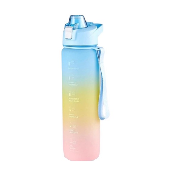 Kytsch Motivational Time Marker Water Bottle – Pink. Blue Yellow