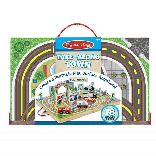 Melissa &amp; Doug Take Along Vehicle Set Town