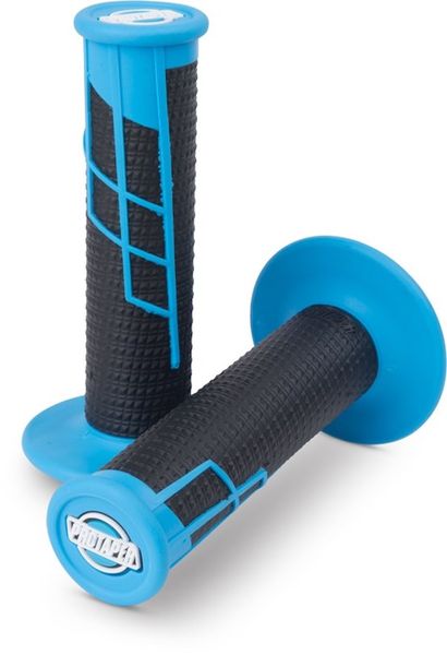Protaper Clamp On Half Waffle Neon Blue/Black Mx image