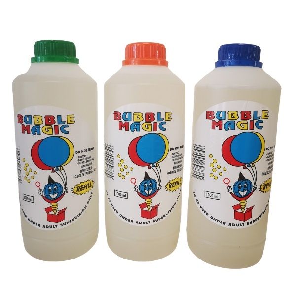 Bubbles - Blowing Bubble Refills (Bulk pack of 3) - 1 Litre Bottles