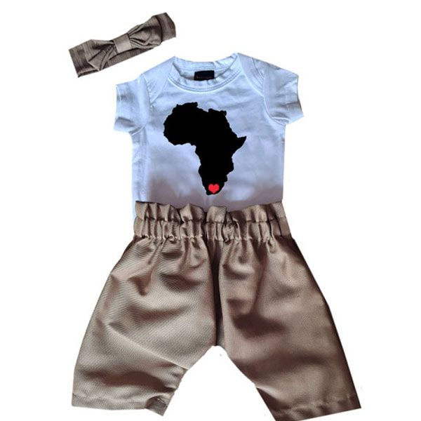 Africa-South Africa-Headband-Babygrow-Shorts-Set-Girls