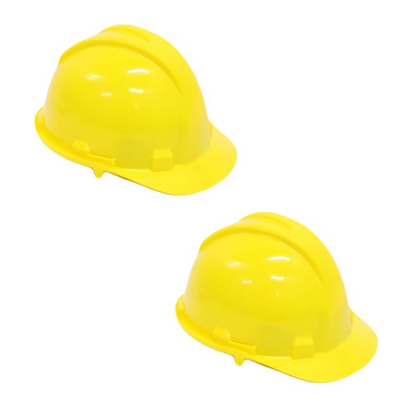 Hard Hat - Worker Safety Helmet - Yellow - 2 Pack