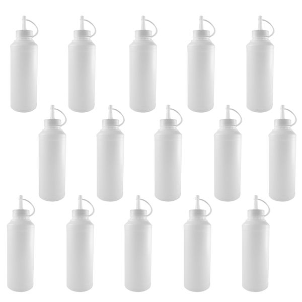 15x 500ml Plastic Bottles with Sauce Caps