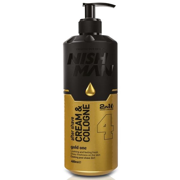 Nishman Aftershave 2 in 1 Cream &amp; Cologne 4 Gold One 400ML