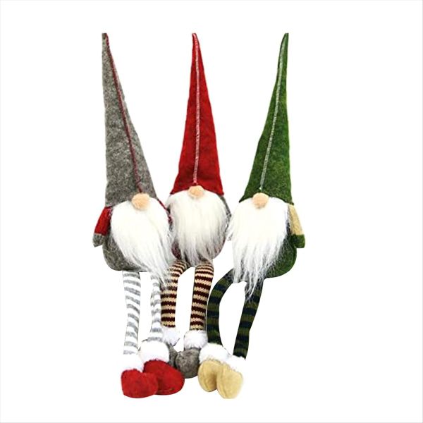 3Pcs New Christmas Decor Long Legs Rudolph Doll Christma Gift Hotel Mall Wi