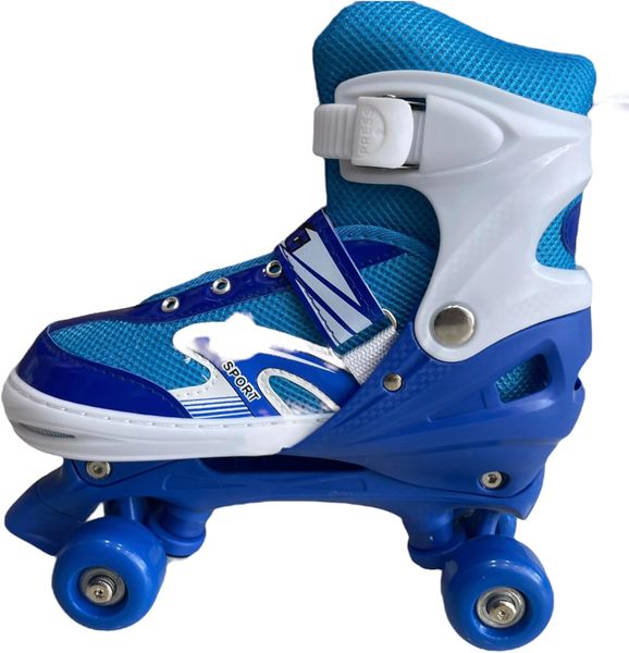 Inline Skating Shoes Single Row - Adjustable Roller Skate Shoes - Blue