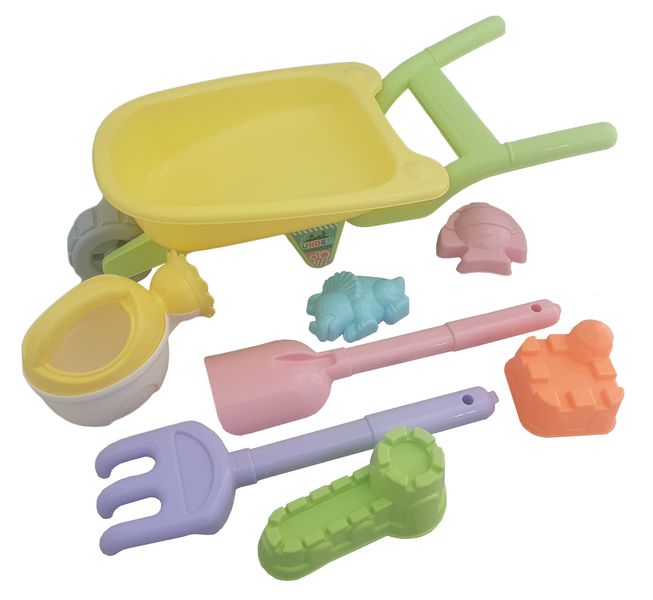Beach Toys / Sand Play Wheel Barrow - 8 Piece Set