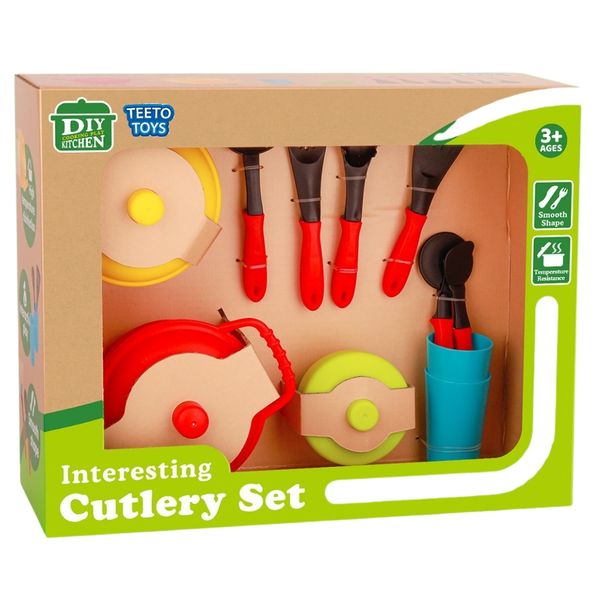 TEETO TOYS Kitchen Cooking Playset - Toys for Toddlers - Pretend Play Food and Cooking