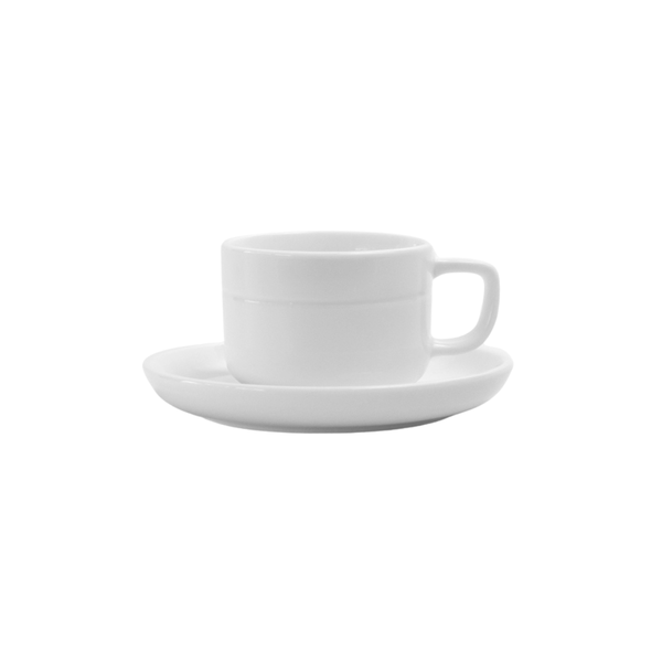 OMADA - Linea White Cup &amp; Saucer Set of 4