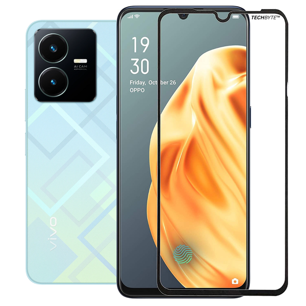 TechnoByte Tempered Glass Screen Protector for Vivo Y22 (2022)