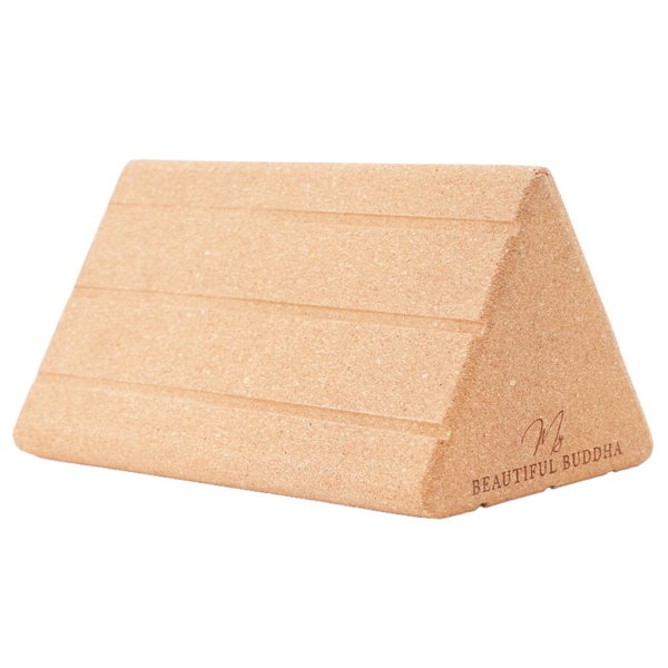 Triangular Cork Yoga Wedge - Angled Joint Support for Poses