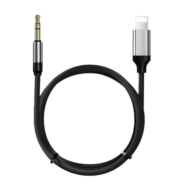 Lightning to 3.5mm AUX Adapter 1M Black Compatible with iPhone