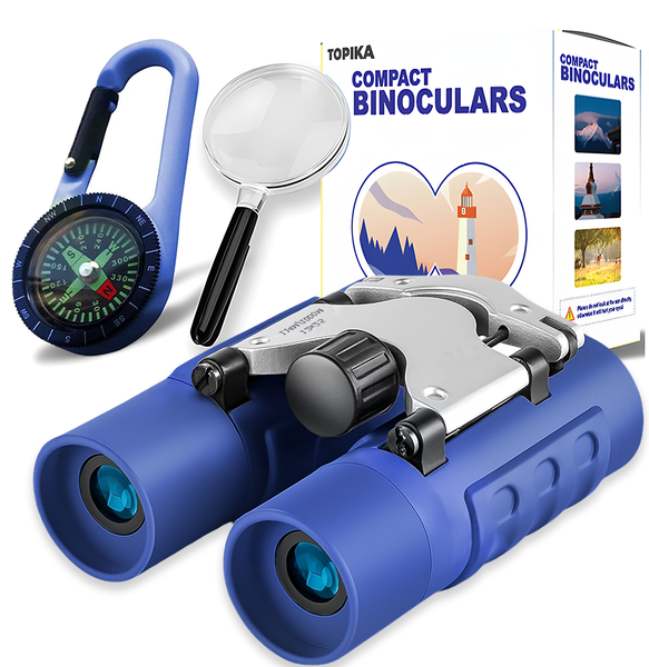 Topika Binoculars for Kids 12x25, Real Optics, Shockproof &amp; Compact