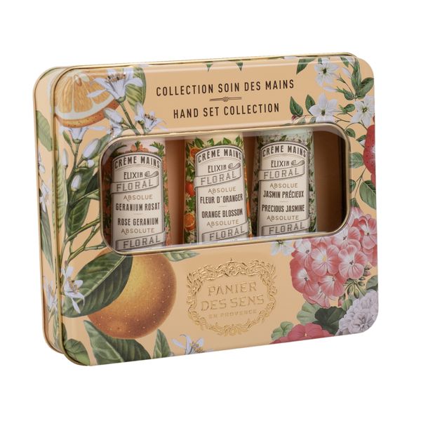 Hand Care Gift Tin - 3 x 30ml Hand Creams - Geranium/Jasmine/Orange Blossom