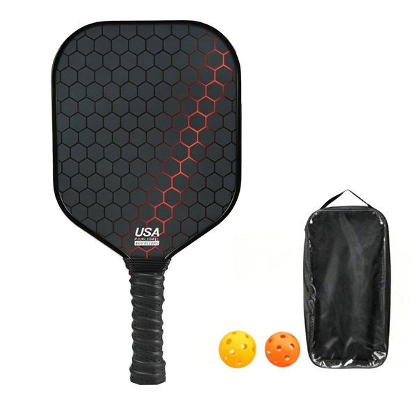 Professional Glass Fiber Pickleball Paddle with 2 Balls &amp; Bag