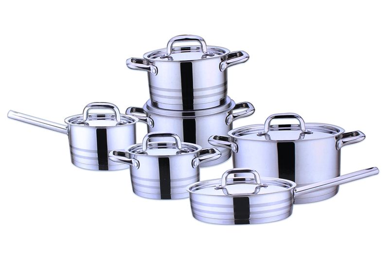 Decadent Chef 12 Piece Heavy Bottom Stainless Steel Cookware Set