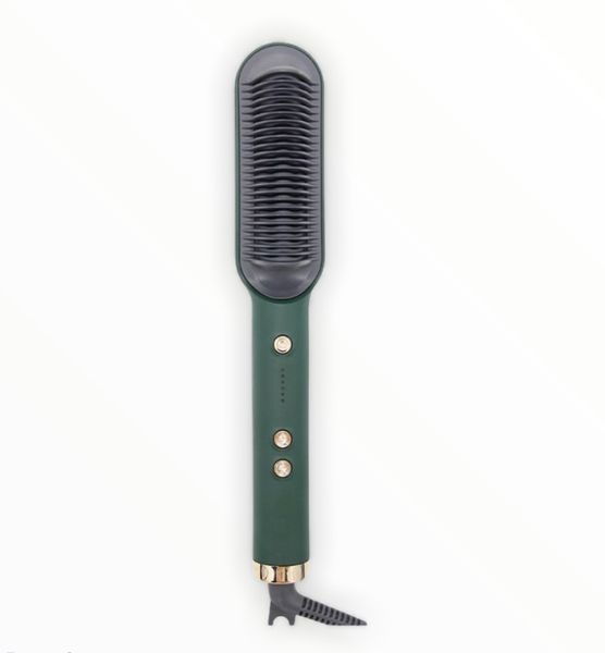 Hair Straightening Comb Green Gold