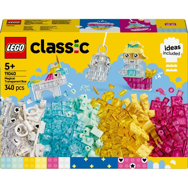 LEGO® Classic Magical Transparent Box, Colourful Building Blocks Toy 11040