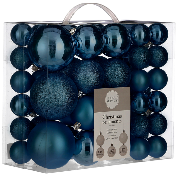 Christmas Baubles: Dark Blue - 46 pieces