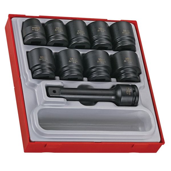 TengTools - 3/4 Inch Drive Impact Socket Set, 16 pieces - TTD9416