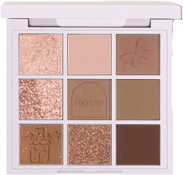 9-Color Eyeshadow Palette, Matte and Pearlescent Combination