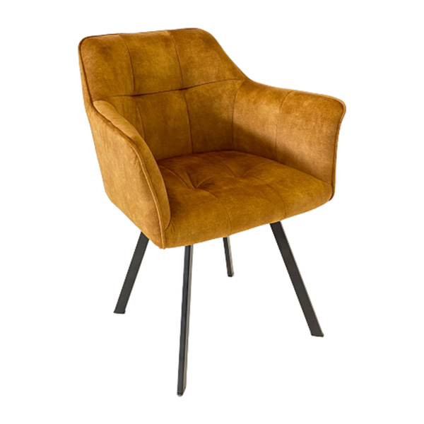 Pia Deluxe Velvet Dining Chair - Mustard