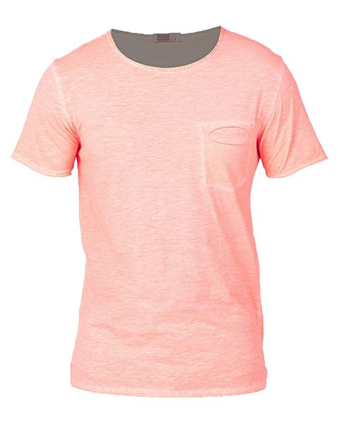 UB Creative Mens Slim Fit Tee Neon Pink