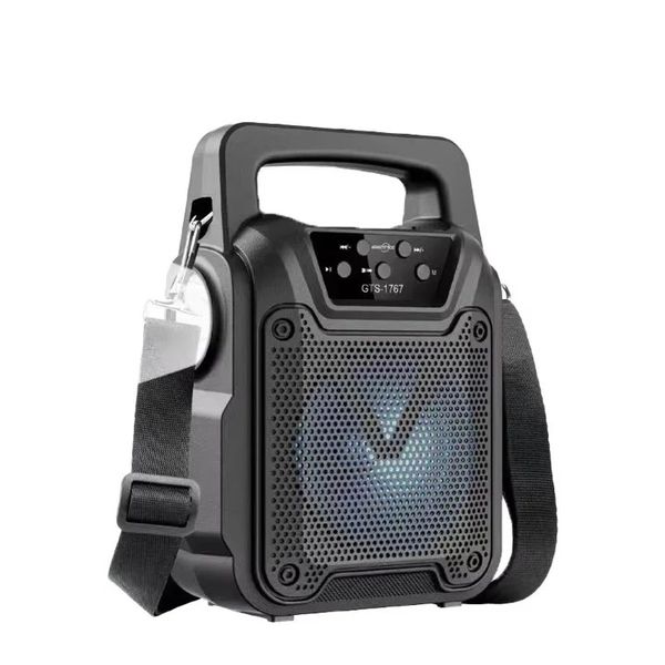 Wireless Portable Torch Outdoor Solar Speaker FM/USB/TF/BT-Black-22cm