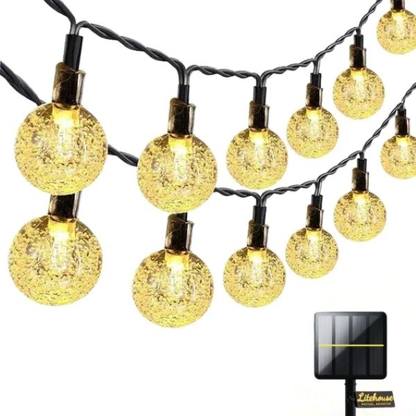 Solar Bubble Ball Fairy Lights - 50 Led - Warm White - 5m