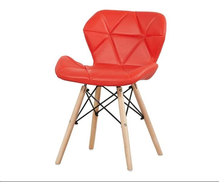 Multifunctional Butterfly Design Ergonomic Faux Leather Dining Chair - Red