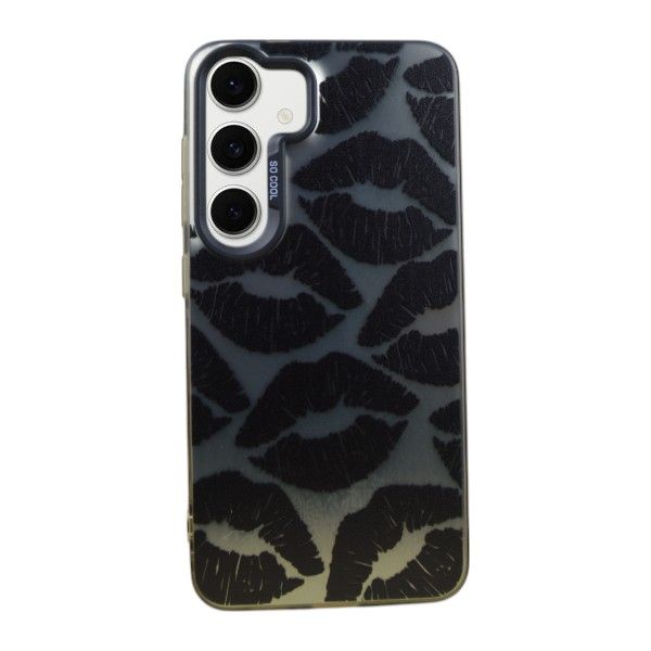 Bold Lipstick Print Phone Case Compatible With Samsung S24 - Silver