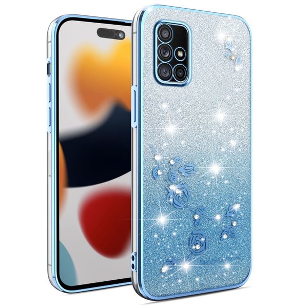Flowers Diamond Shining Phone Case Compatible With Samsung Galaxy S23 Ultra