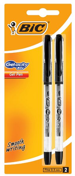 BIC Gelocity Stic Black Pens Pack of 2
