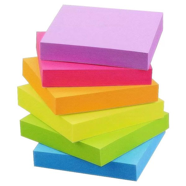 Transparent Sticky Notes See-Through Stickers Colored PET 6-Pack 350 Sheets