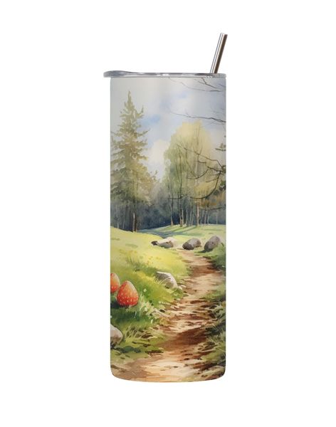 Path 20 Oz Tumbler with Lid and Straw with Easter Graphic Design Present091