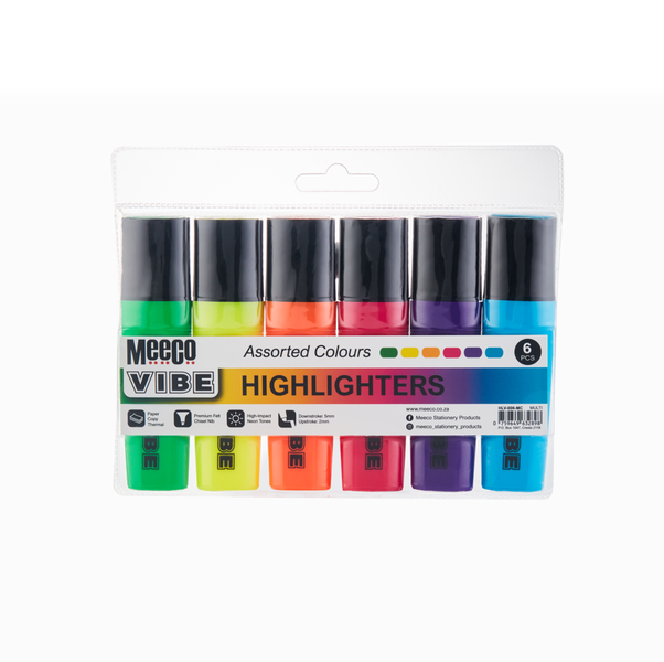 Meeco VIBE Siganture Highlighters Wallet of 6