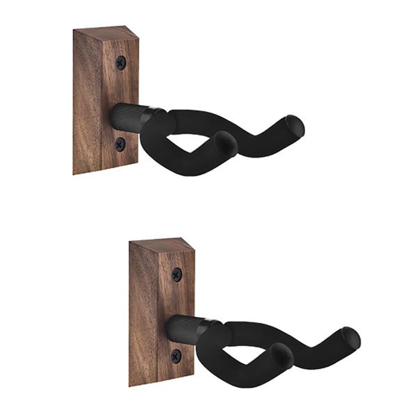 2PCS Hardwood Guitar Wall Hangers Hooks Holder Stand Display with Screws