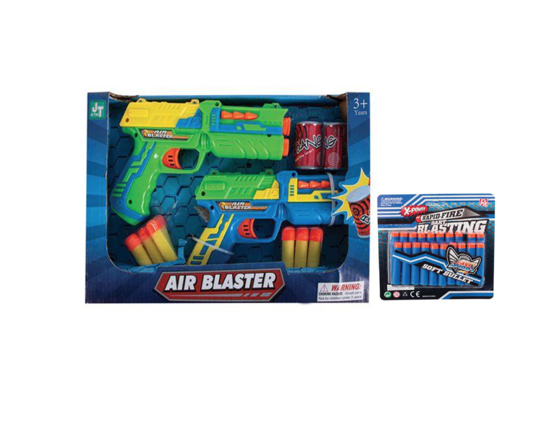 Foam Dart Blaster Pack- 2 Guns with Targets and Foam Dart Refills