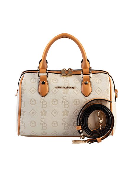 Sissy Boy Bowler Embossed Bag Cream image
