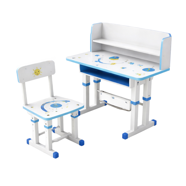 Kids Study Desk &amp; Chair - Adjustable, Blue