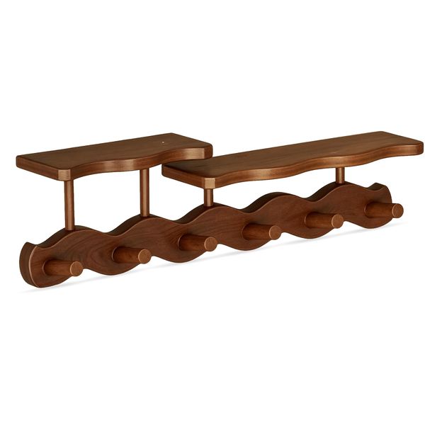 Dezvous Wall Mounted Coat Hooks Bamboo Hat Rack with 6 Hooks for Entryway