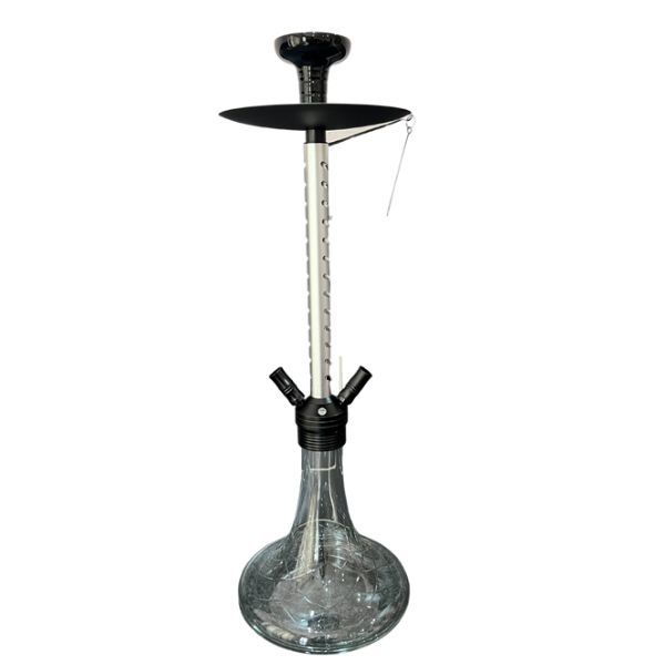 Hookah Shisha El Chapo Silver 2 Pipes Modern Sturdy Durable Complete