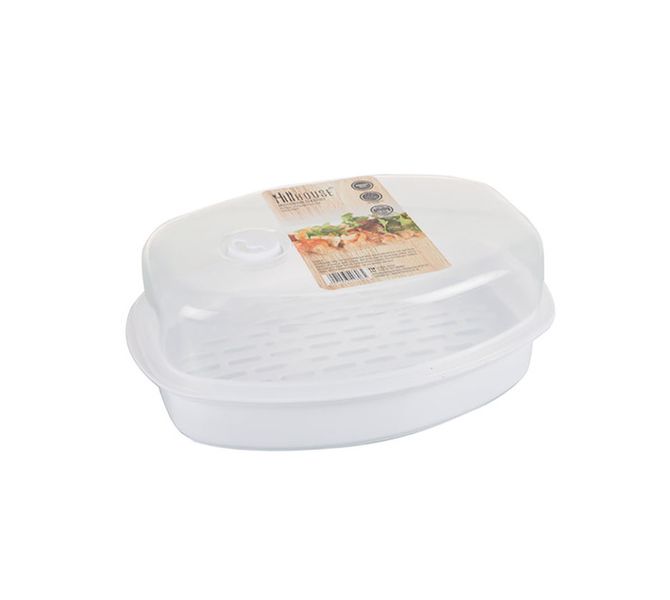 Microwave Steam Cooker Transparent Lid - 24 x 17cm