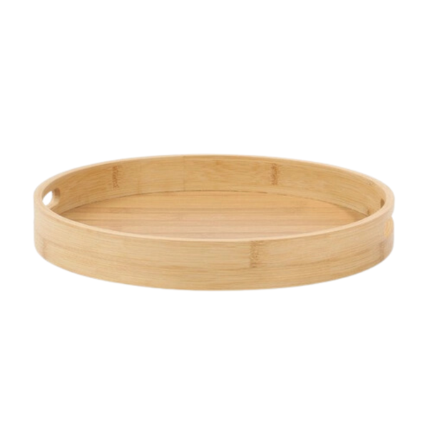 Round Wooden Tray - Bamboo - 30cm