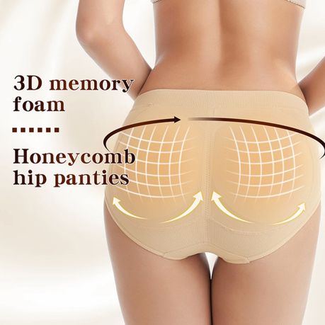 Underwear 3D Fit Low Waist Nylon Fake Ass Buttocks Panties for
