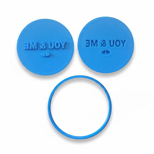 You &amp; Me Fondant Stamp &amp; Cutter Set - Valentine's Day - 3-Piece - 6cm